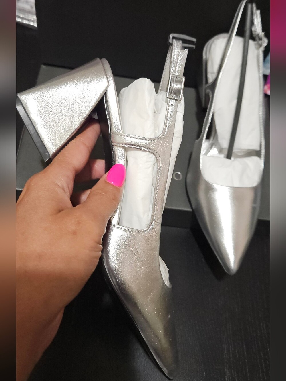 Vince Camuto Sindree Pump Silver Slingback Sz 8 - Picture 12 of 13